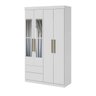 Guarda-Roupa Roupeiro Zeus 4 Portas com Espelho 2 Gavetas Branco - 1
