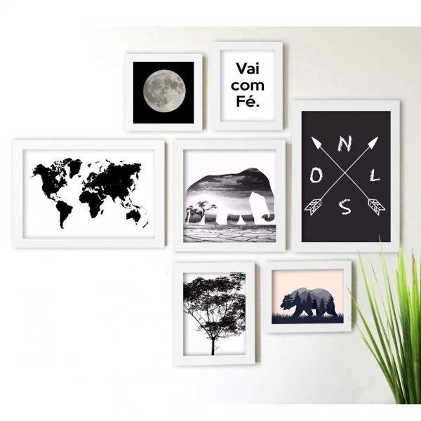 Kit de Quadros Decorativos 7 Peças Natureza Los Quadros - 1