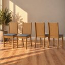 Ver imagem 1 de Kit 4 Cadeiras Estofadas para Mesa de Jantar Tami