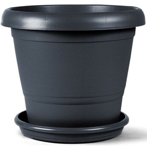 Vaso de Plástico Terracota N 03 C/Prato Nutriplan Cor Preto