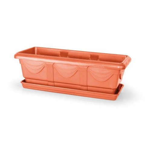 Vaso Jardineira com Prato 80 cm Nutriplan cor Cerâmica