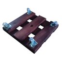 Ver imagem 2 de Suporte Madeira Natural Quadrado para Vasos com Rodinhas 30 x 30 cm