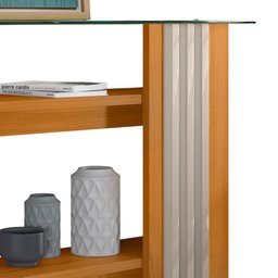 Aparador Frizz Cinamomo/off White com Tampo de Vidro - Madetec - 3