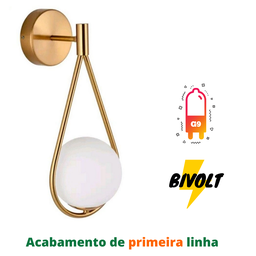 Arandela Luminária de Parede Gota Dourado Fosco Spotline - 2
