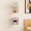 Ver imagem 3 de Prateleira Nicho de Canto Moderna Estante Porta Livro Decoração Enfeite MDF Branca