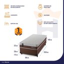 Ver imagem 4 de Conjunto Cama Box Solteiro Venice 96x203x60 Marrom/Branco c/Molas Ensacadas