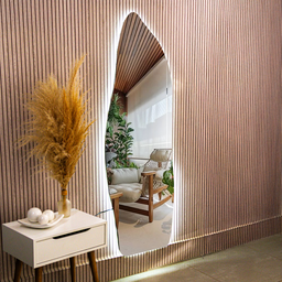 Espelho Grande Corpo Inteiro Lapidado Orgânico Decorativo 170x70cm Luxo com Led Quente/frio - 13