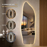 Espelho Grande Corpo Inteiro Lapidado Orgânico Decorativo 170x70cm Luxo com Led Quente/frio - 7