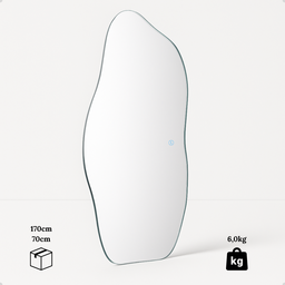 Espelho Grande Corpo Inteiro Lapidado Orgânico Decorativo 170x70cm Luxo com Led Quente/frio - 6