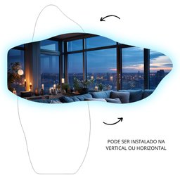 Espelho Grande Corpo Inteiro Lapidado Orgânico Decorativo 170x70cm Luxo com Led Quente/Frio - 4