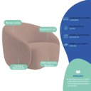 Ver imagem 5 de Kit Divã Recamier Orgânico França 250cm Lado Direito e 2 Poltronas Amore Linho