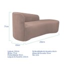 Ver imagem 3 de Kit Divã Recamier Orgânico França 250cm Lado Direito e 2 Poltronas Amore Linho