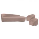 Ver imagem 2 de Kit Divã Recamier Orgânico França 250cm Lado Direito e 2 Poltronas Amore Linho