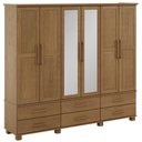 Ver imagem 7 de Guarda Roupa Casal com Espelho 6 Portas 6 Gavetas 248cm Madeira Maciça Zahav F06 Freijó - Lyam