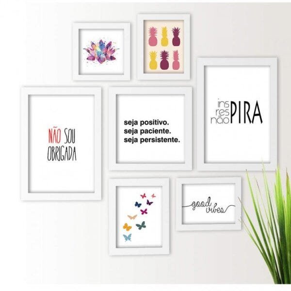 Kit de Quadros Decorativos 7 Peças Não Sou obrigada Los Quadros - 1