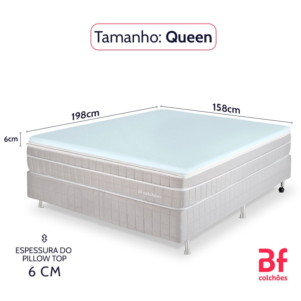 Pillow Top Queen Espuma Viscoelástica 6 Cm Bf Colchões - 3