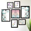 Ver imagem 1 de Kit de Quadros Decorativos 7 Peças Turquesa Não Coloque Limite Em Seus Sonhos Los Quadros