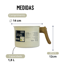 Leiteira Caneca Fervedor Ceramica Inducao Marmol Mimo Style - 3