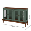 Ver imagem 4 de Cristaleira de Madeira 4 Portas 1 Prateleira Pés Luiz Xv - Verde Kalle com Tampo e Base Imbuia Glaze