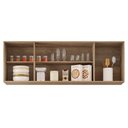 Ver imagem 3 de Armário Aéreo 160cm 4 Portas Nevada Castanho/Preto - Lumil Móveis