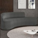 Ver imagem 1 de Sofá 4 Lugares para Sala 220cm Orgânico Wendi Boucle Grafite I01 - Mpozenato