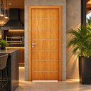 Ver imagem 2 de Porta Frisada R50VL 210x80 de Madeira com MDF Acabamento UV:Cerejeira