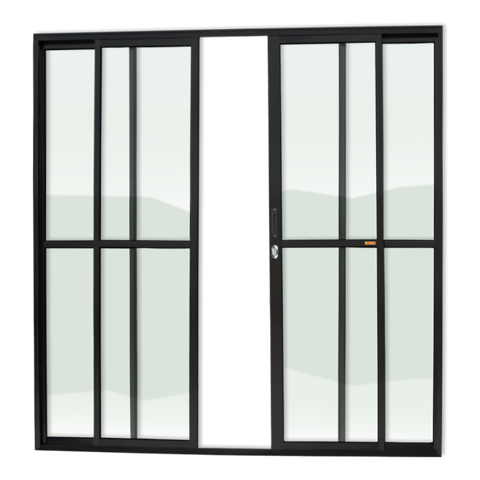 Porta de Correr Alumínio 4F.210 x 200 V.Liso Preto Brimak