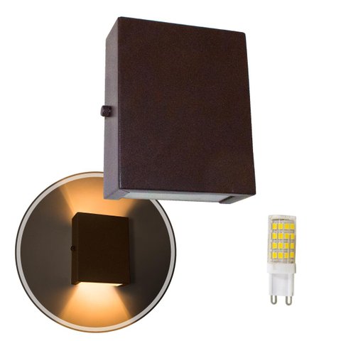 4X ARANDELA SLIM 2 FOCOS MARROM + LED G9 5W BQ BIVOLT ST1597