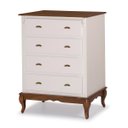 Ver imagem 1 de Cômoda de Madeira 4 Gavetas Pés Luiz Xv 60816 Hannover Linz Móveis - Branco/imbuia
