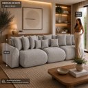 Ver imagem 6 de Sofá Retrátil 6 Lugares Bouclê Armani 2,90 Mts Cinza