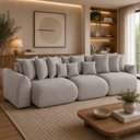 Ver imagem 1 de Sofá Retrátil 6 Lugares Bouclê Armani 2,90 Mts Cinza