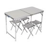 MESA GRANDE AJUSTAVEL CAMPING MALETA DOBRAVEL EM ALUMINIO COM 4 CADEIRAS PORTATIL 120X60CM ALTURA - 1