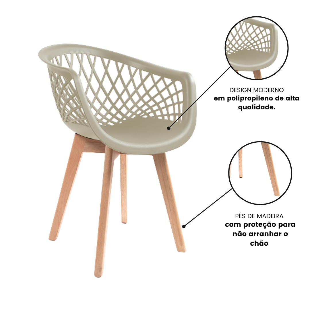 Cadeira Eames Design Wood Web Fendi - 5