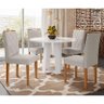 Mesa de Jantar 100x100 com 4 Cadeiras Isabela - PR Móveis Off White/Ipê/Bege - 2