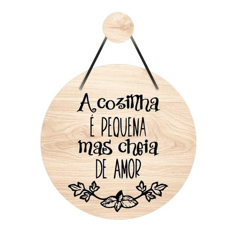 Flâmula a Cozinha É Pequena 30cmx30cm - Cria Arte Laser Preto