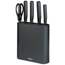 Ver imagem 1 de Jogo de Facas com Suporte Cepo Inox Preto Action 6 Peças - Brinox