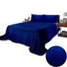 Cobertor Canelado Queen 3 Peças Manta Quente Inveno 2.60m X 2.50m:marinho - 2