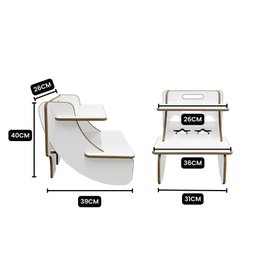 Escadinha Infantil em Mdf para Caminha e Assentos para Criança Cadeirinha Infantil para Cama Banheir - 3