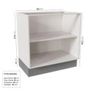 Ver imagem 3 de Balcão Planejado 2 Portas 80cm sem Tampo Arizona CabeCasa MadeiraOriginals Branco/Cinza