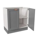 Ver imagem 2 de Balcão Planejado 2 Portas 80cm sem Tampo Arizona CabeCasa MadeiraOriginals Branco/Cinza