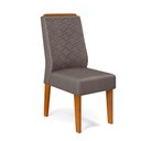 Ver imagem 3 de Conjunto Sala de Jantar Mesa Tampo Vidro 4 Cadeiras Dj Móveis Freijó Kiara Lunar Lidia