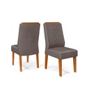 Ver imagem 2 de Conjunto Sala de Jantar Mesa Tampo Vidro 4 Cadeiras Dj Móveis Freijó Kiara Lunar Lidia