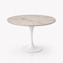 Ver imagem 1 de Mesa de Jantar Saarinen Redondo 80 cm Tampo Mármore Taj Mahal Base Laca Branca