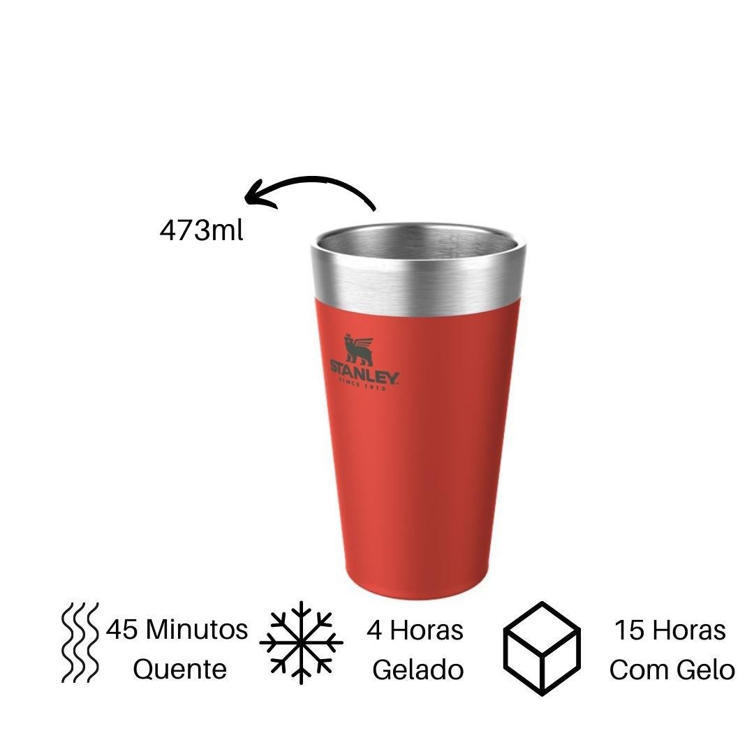 Copo Térmico Stanley 473ml Flame Red em Aço Inox - 2