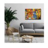 Quadro Abstrato Geométrico Art Funky Moldura Dourada Canvas Decoração Moderna Elegante Sala - 2