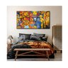 Quadro Abstrato Geométrico Art Funky Moldura Dourada Canvas Decoração Moderna Elegante Sala - 3