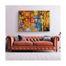Quadro Abstrato Geométrico Art Funky Moldura Dourada Canvas Decoração Moderna Elegante Sala - 1
