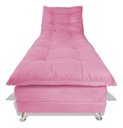 Ver imagem 3 de Sofa Cama Chaise Bicama Reclinavel Sala Lavinia Suede:Rosa/Suede