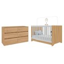 Ver imagem 2 de Quarto de Bebê com Berço Americano 3 em 1 e Cômoda 6 Gavetas Multimóveis MP4870 Madeirado/Branco