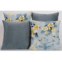 Ver imagem 1 de Kit com 4 Capas para Almofadas Decorativas Estampa Cinza com Azul